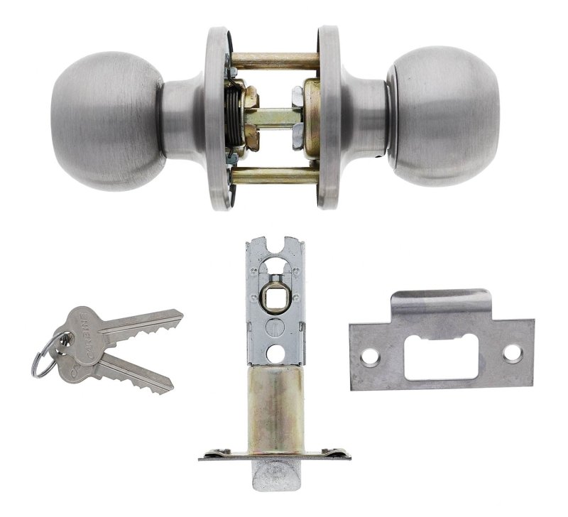 Carbine Aintree SS9000 Tiebolt Entrance set, Push button, C4 Keyed to Differ , Boxed, Satin Stainless Steel