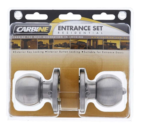 Carbine Aintree SS9000 Tiebolt Entrance set, , C4 Keyed to Differ , Display Pack, Satin Stainless Steel - primehardware
