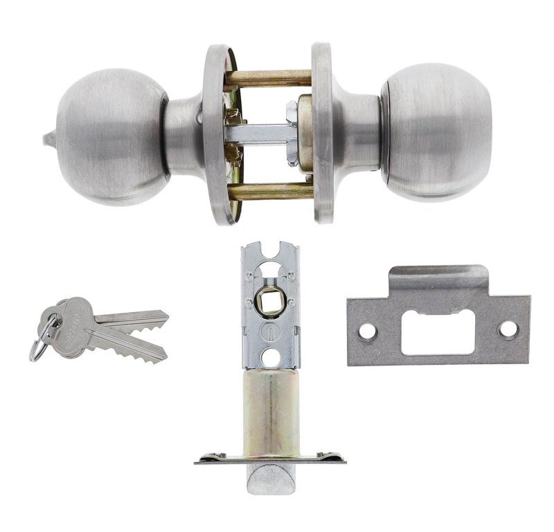 Carbine Aintree SS9000 Tiebolt Entrance set, , C4 Keyed Alike RANDOM, Boxed, Satin Stainless Steel