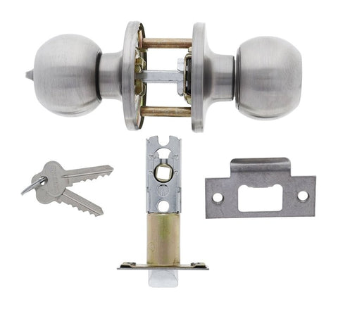 Carbine Aintree SS9000 Tiebolt Entrance set, , C4 Keyed Alike RANDOM, Boxed, Satin Stainless Steel - primehardware