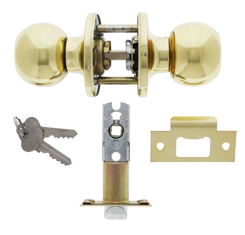 Carbine Aintree SS9000 Tiebolt Entrance set, Push button, C4 Keyed to Differ , Boxed, Polished Brass - primehardware