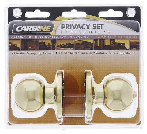 Carbine Aintree SS9000 Tiebolt Privacy set, , , Display Pack, Polished Brass - primehardware