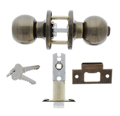 Carbine Aintree SS9000 Tiebolt Entrance set, , C4 Keyed to Differ , Boxed, Antique Brass - primehardware