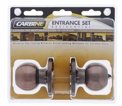 Carbine Aintree SS9000 Tiebolt Entrance set, , C4 Keyed to Differ , Display Pack, Antique Brass - primehardware