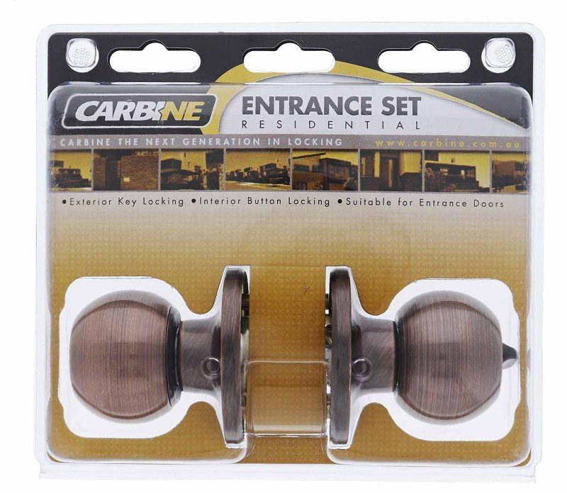 Carbine Aintree SS9000 Tiebolt Entrance set, , C4 Keyed to Differ , Display Pack, Antique Bronze - primehardware