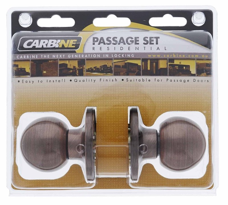 Carbine Aintree SS9000 Tiebolt Passage set, ,   , Display Pack, Antique Bronze