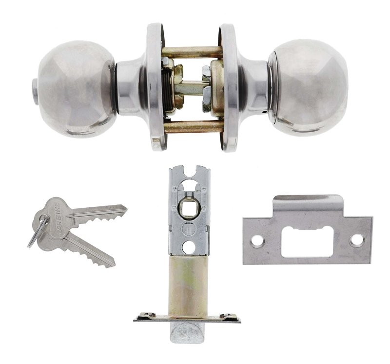 Carbine Aintree SS9000 Tiebolt Entrance set, Push button, C4 Keyed to Differ , Boxed, Chrome Plate - primehardware