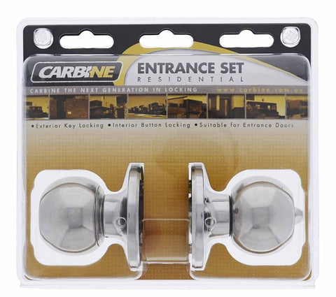 Carbine Aintree SS9000 Tiebolt Entrance set, , C4 Keyed Alike , Display Pack, Chrome Plate - primehardware