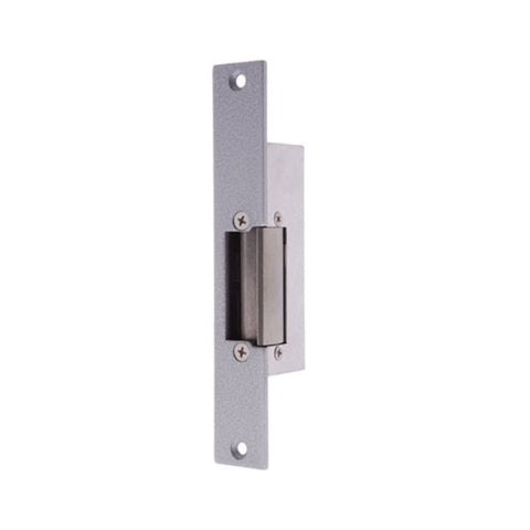 Metal door lock mechanism on a white background
