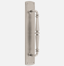 IVER Sarlat Door Pull Handle | 257mm [on Backplate] Pull Handle on Backplate - Distressed Nickel