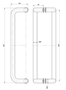 Austyle Entry Pull Handle — Double | 316SS Satin Stainless Steel 600mm 32mm - primehardware