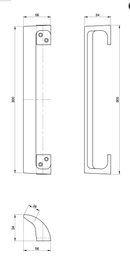 Austyle Square Twist Entrance Pull Handle Polished Chrome 400mm - primehardware