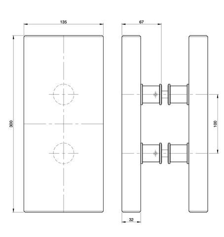 Austyle Entrance Handle Blackbutt Double Timber – Natural (Back-to-Back Pair) - primehardware