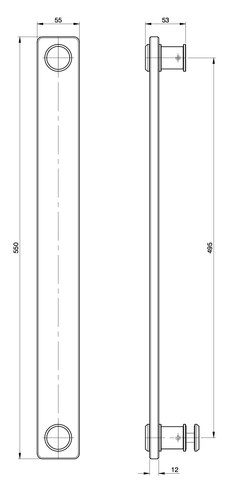 Austyle Entrance Pull Handle — Square Twist | Satin Chrome Solid Brass 400mm - primehardware