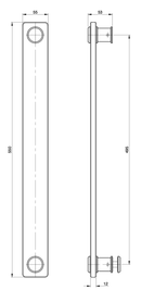Austyle Entrance Pull Handle — Square Twist | Satin Chrome Solid Brass 400mm - primehardware