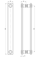 Austyle 550mm Tempered Glass Entry Pull Handle | Back to Back | Satin Chrome Fittings - primehardware
