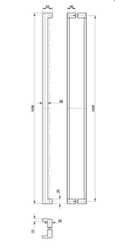 Austyle Entry Pull Handle — Offset Tapered Face Double | 316SS Satin Stainless Steel 1025mm - primehardware