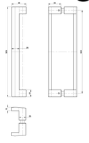 Austyle Entry Pull Handle — Offset Tapered Face Double | 316SS Satin Stainless Steel 325mm - primehardware