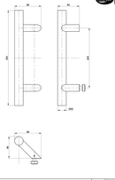 Austyle Entry Pull Handle — Offset Single | 316SS Satin Stainless Steel 350mm - primehardware