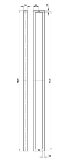 Austyle Entry Pull Handle — Square Linear Double | 316SS Satin Stainless Steel 600mm - primehardware