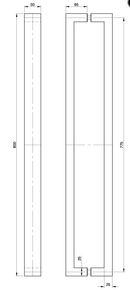 Austyle Entry Pull Handle — Double | 316SS Satin Stainless Steel 800mm Broad Profile - primehardware