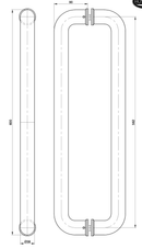 Austyle Entry Pull Handle — Straight Tube Double | 316SS Satin Stainless Steel 600mm 38mm - primehardware