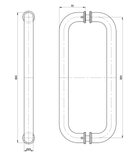 Austyle Entry Pull Handle — Straight Tube Double | 316SS Satin Stainless Steel 350mm 25mm - primehardware