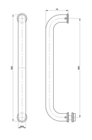 Austyle Entry Pull Handle — Straight Tube Single | 316SS Satin Stainless Steel 350mm 25mm - primehardware