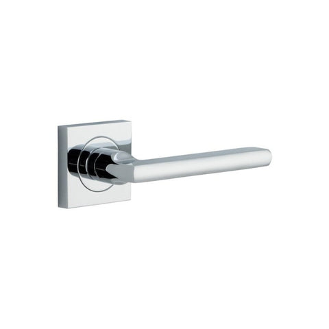 Iver Baltimore Door Lever on Square Rose | Lever Set Only | 7 Finishes - Polished Chrome