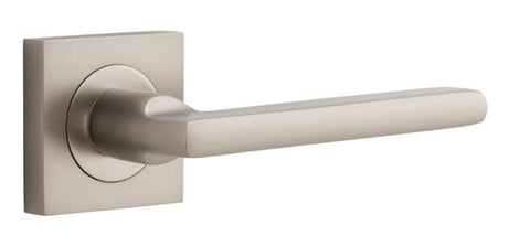 Iver Baltimore Door Lever on Square Rose | Lever Set Only | 7 Finishes - Satin Nickel