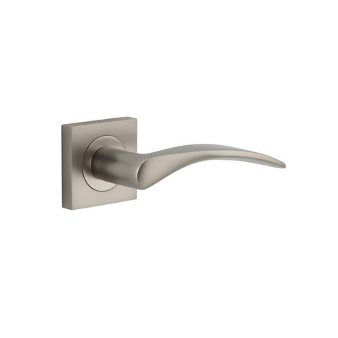 Iver Oxford Door Lever on Square Rose | Lever Set Only | 4 Finishes - Satin Nickel