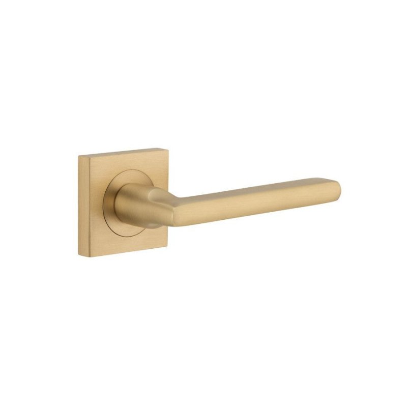Iver Baltimore Door Lever on Square Rose | Lever Set Only | 7 Finishes - Brushed Brass