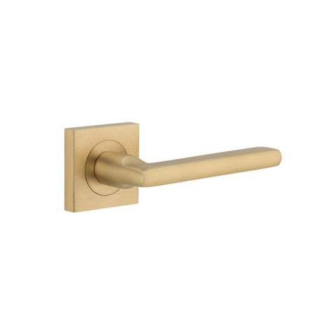 Iver Baltimore Door Lever on Square Rose | Lever Set Only | 7 Finishes - Brushed Brass