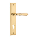 IVER Sarlat Door Lever Handle On Stepped Backplate | Entrance Lever Set Only | 10 Finishes - Polished Brass