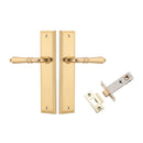 IVER Sarlat Door Lever Handle On Stepped Backplate | Passage Kit | 10 Finishes - Polished Brass