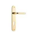 IVER Oslo Door Lever Handle On Oval Backplate | Entrance Lever Set Only | 9 Finishes - Polished Brass
