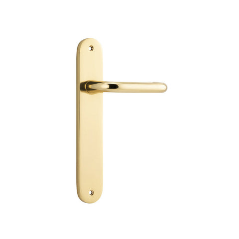 IVER Oslo Door Lever Handle On Oval Backplate | Passage Lever Set Only | 9 Finishes - Polished Brass