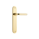 IVER Oslo Door Lever Handle On Oval Backplate | Passage Lever Set Only | 9 Finishes - Polished Brass