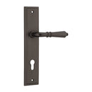 IVER Sarlat Door Lever Handle On Stepped Backplate | Entrance Lever Set Only | 10 Finishes - Signature Brass