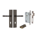 IVER Sarlat Door Lever Handle On Stepped Backplate | Entrance Kit (Key/Key) | 10 Finishes - Signature Brass
