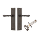 IVER Sarlat Door Lever Handle On Stepped Backplate | Passage Kit | 10 Finishes - Signature Brass