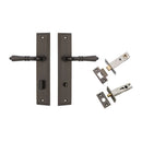 IVER Sarlat Door Lever Handle On Stepped Backplate | Separate Privacy Kit | 10 Finishes - Signature Brass