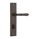 IVER Sarlat Door Lever Handle On Stepped Backplate | Privacy Lever Set Only | 10 Finishes - Signature Brass