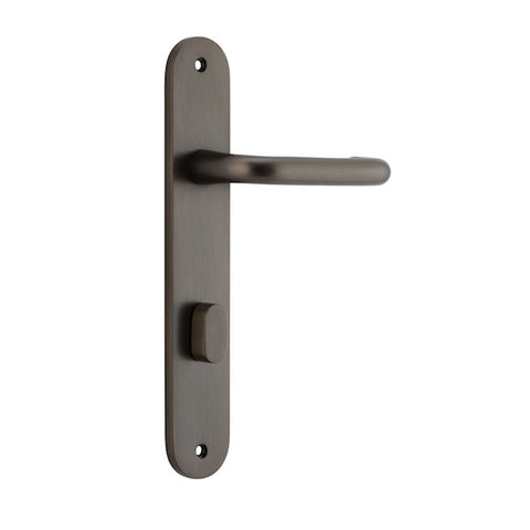 IVER Oslo Door Lever Handle On Oval Backplate | Privacy Lever Set Only | 9 Finishes - Signature Brass