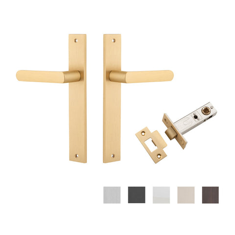 IVER Osaka Door Lever Handle On Rectangular Backplate | Passage Kit | 6 Finishes