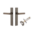 IVER Osaka Door Lever Handle On Rectangular Backplate | Passage Kit | 6 Finishes - Signature Brass