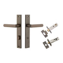 IVER Osaka Door Lever Handle On Rectangular Backplate | Separate Privacy Kit | 6 Finishes - Signature Brass