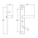IVER Osaka Door Lever Handle On Rectangular Backplate | Separate Privacy Kit | 6 Finishes
