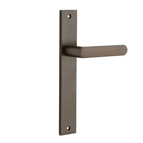 IVER Osaka Door Lever Handle On Rectangular Backplate | Passage Lever Set Only | 6 Finishes - Signature Brass