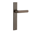 IVER Osaka Door Lever Handle On Rectangular Backplate | Passage Lever Set Only | 6 Finishes - Signature Brass